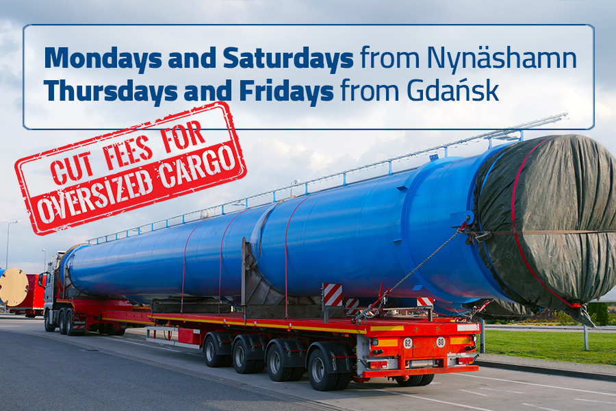 Oversized transport on Nynäshamn — Gdańsk line without extra fees